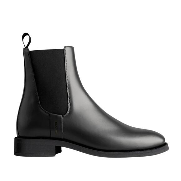 Gant Women's Fayy Chelsea Boots US 7.5 EU 39 Black Leather Pull-On NWOB - Picture 1 of 13